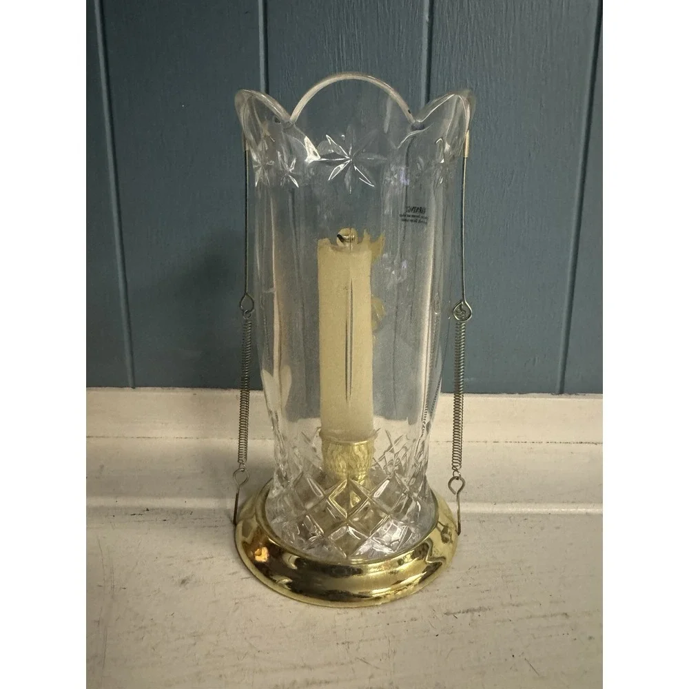 Fine‎ Bohemian Crystal Candle Holder With Golden Angel Czech Republic